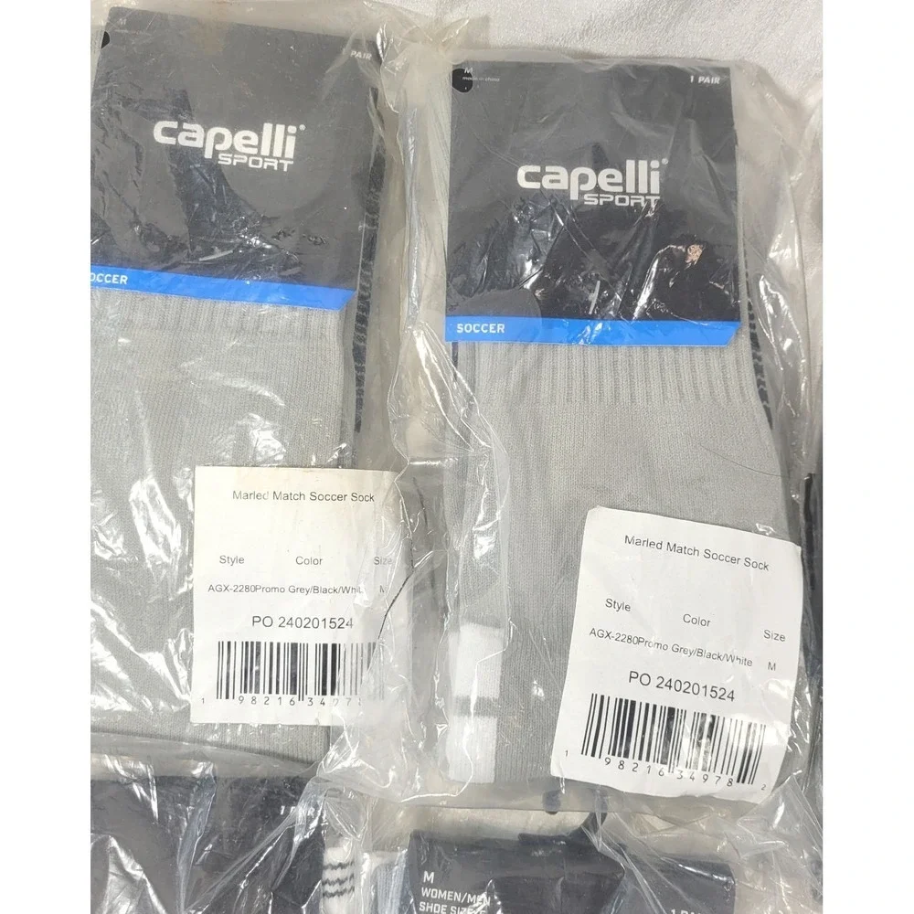 LOT: 10 Pairs Capelli Sport Soccer Socks - Marled & 4-Cube - Unisex Size Medium